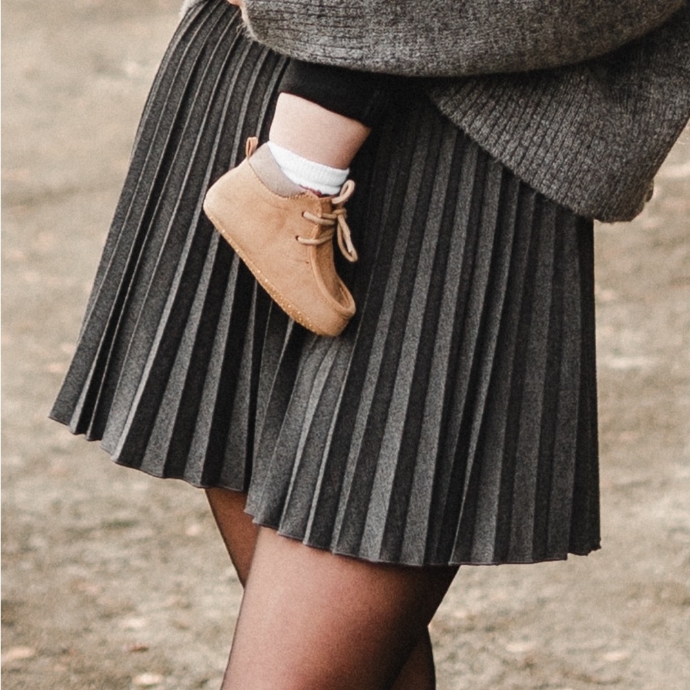 Zara Charcoal Pleated Mini Skirt